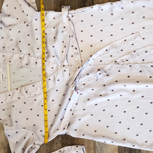 Roller Rabbit Lavender+Cranberry Tear Drop Silky Waffled Short Robe, OS, EUC - Picture 10 of 16